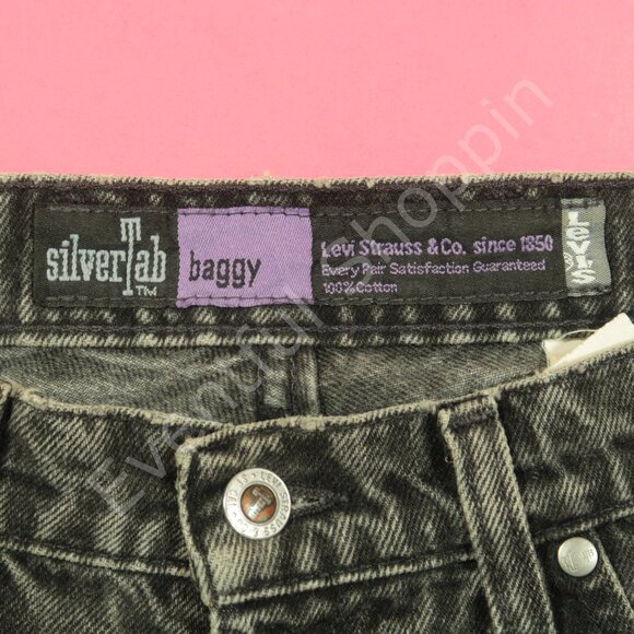 Vintage Levis SilverTab Jeans Mens 33 Black Baggy Loose Made In USA 90s - Picture 9 of 11